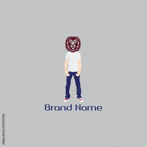 men lion logo design vector