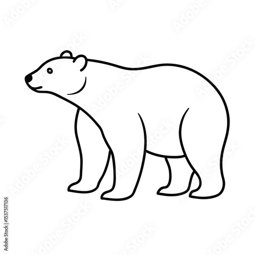 Majestic polar bear in arctic habitat high resolution vector illustration for print and web