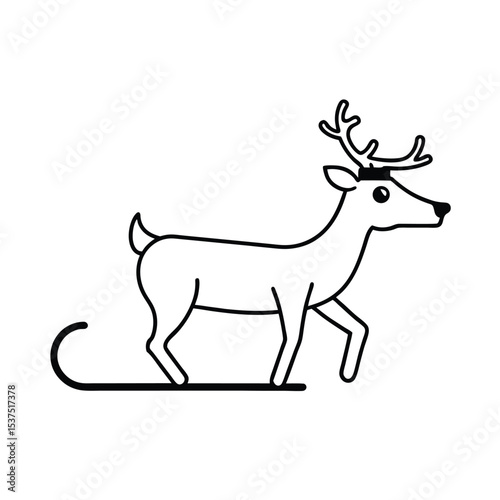 Jolly reindeer pulling a christmas sleigh through a winter wonderland