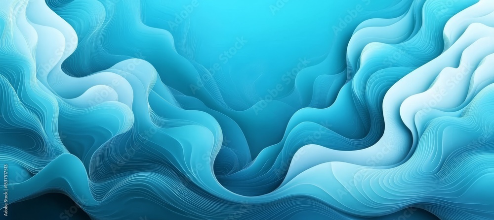 Obraz premium Abstract Fluid Gradient Background with Turquoise Waves and Modern Artistic Elements for Design Use