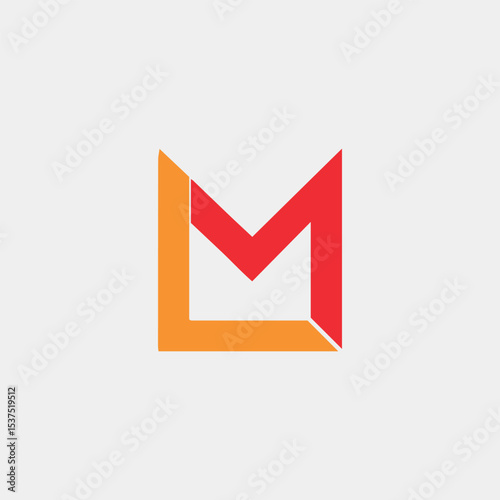 letters lm or ml text logo design vector