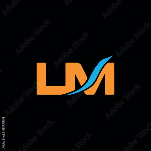 letters lm or ml text logo design vector