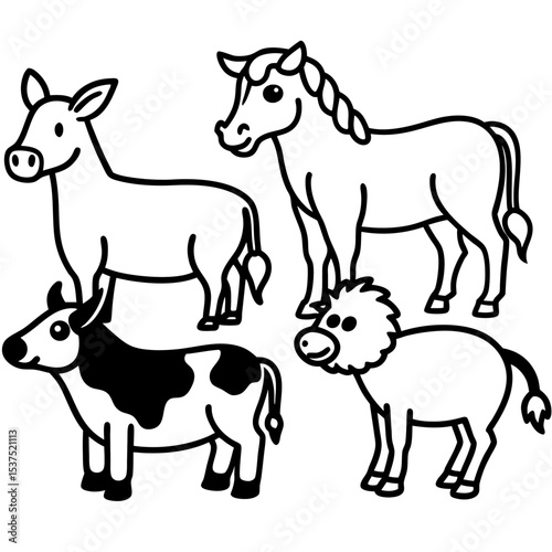 Minimal Farm Animal Vector Pack