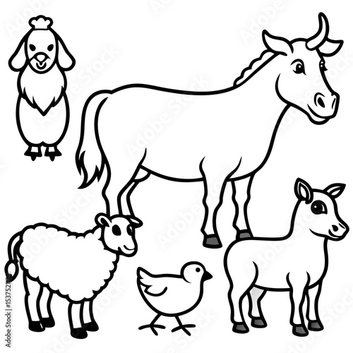 Minimal Farm Animal Vector Pack