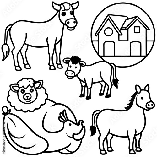 Minimal Farm Animal Vector Pack