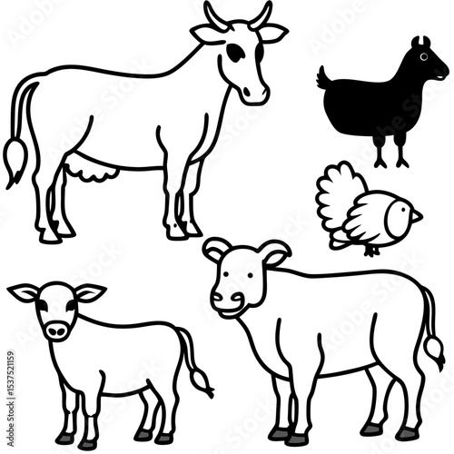 Minimal Farm Animal Vector Pack