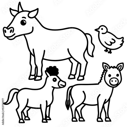 Minimal Farm Animal Vector Pack