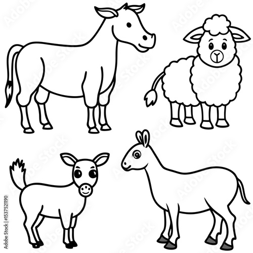Minimal Farm Animal Vector Pack
