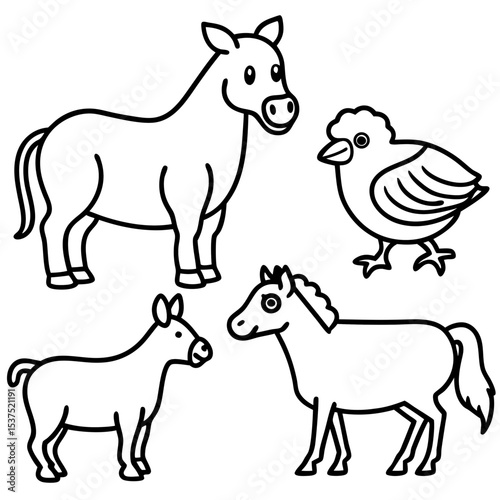Minimal Farm Animal Vector Pack