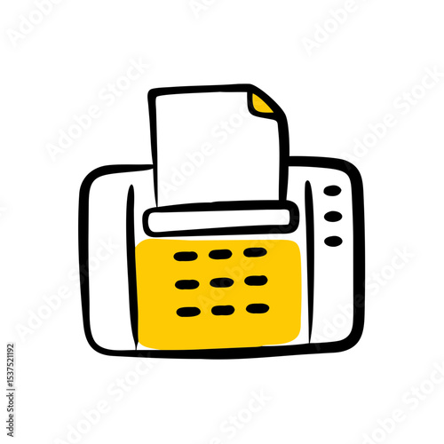 Hand Draw fax machine icon for Web and Graphic design