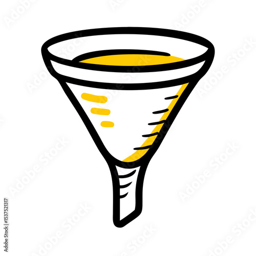 Hand Draw funnel filter icon for Web and Graphic design