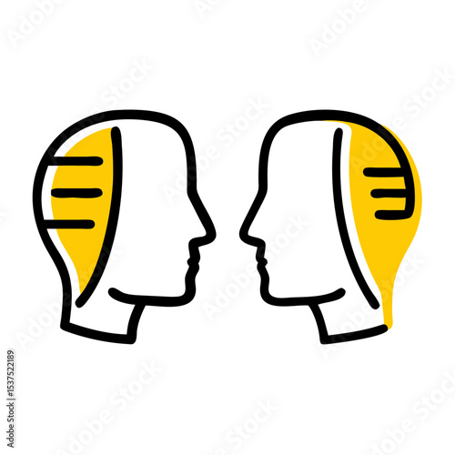 Hand Draw head comparison icon for Web and Graphic design
