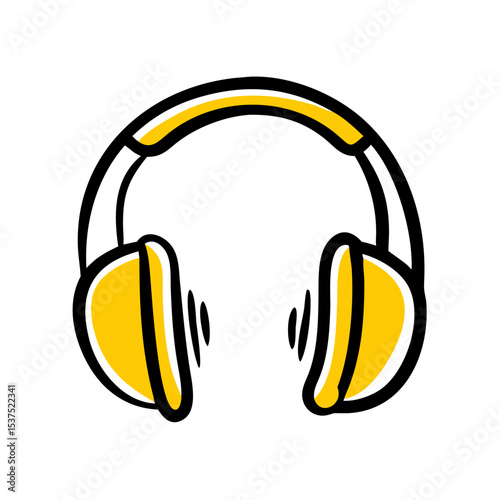 Hand Draw headphones icon for Web and Graphic design