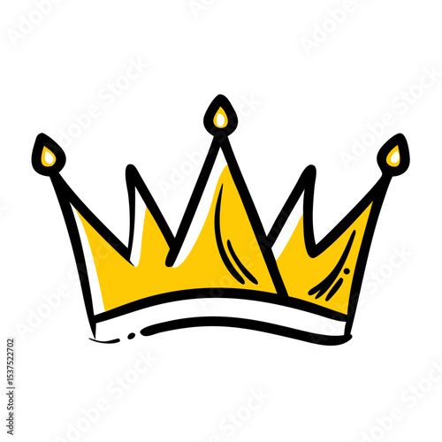 Hand Draw high point crown for Web and Graphic design