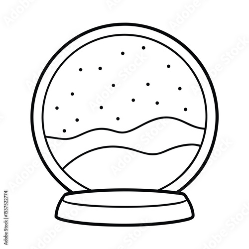 Charming winter snow globe vector illustration with detailed design elements