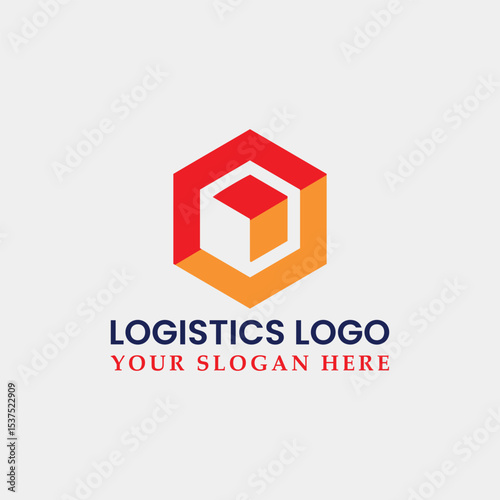 global logistics moving cargo shipping logo design vector