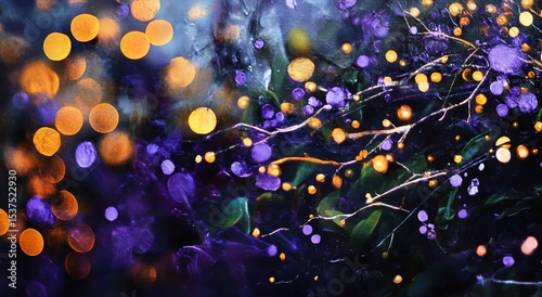 Vibrant Colors and Shimmering Particles Create an Enchanting Abstract Backgro...