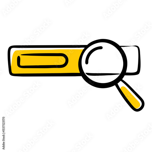 Magnifier over search bar icon on transparent background for web and graphic design for Web and Graphic design