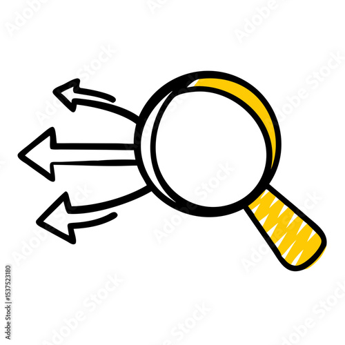 Magnifier with arrows pointing outward icon on transparent background for web and graphic design for Web and Graphic design