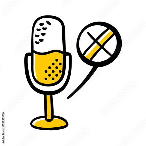 Microphone off on transparent background for web and graphic design for Web and Graphic design