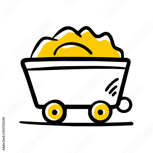 Mining cart icon on transparent background for web and graphic design for Web and Graphic design