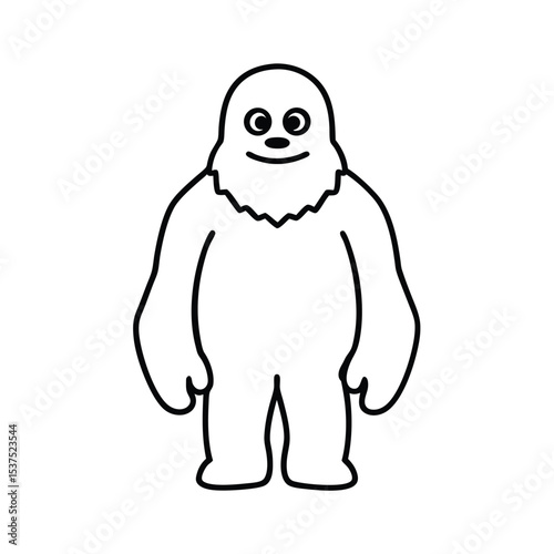 Playful yeti character design cartoonish illustration for children s books apparel or branding