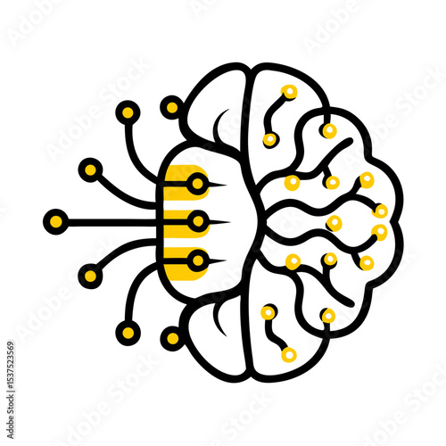 Neural chip on transparent background for web and graphic design for Web and Graphic design