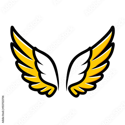 Outstretched feather wings icon on transparent background for web and graphic design for Web and Graphic design