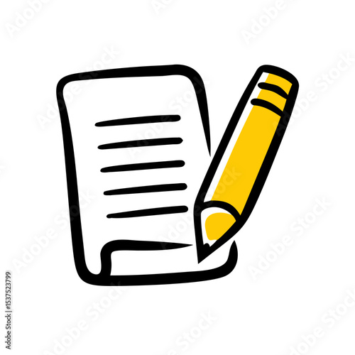 Paper and pencil icon on transparent background for web and graphic design for Web and Graphic design