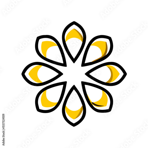 Petal pattern with nested center icon on transparent background for web and graphic design for Web and Graphic design