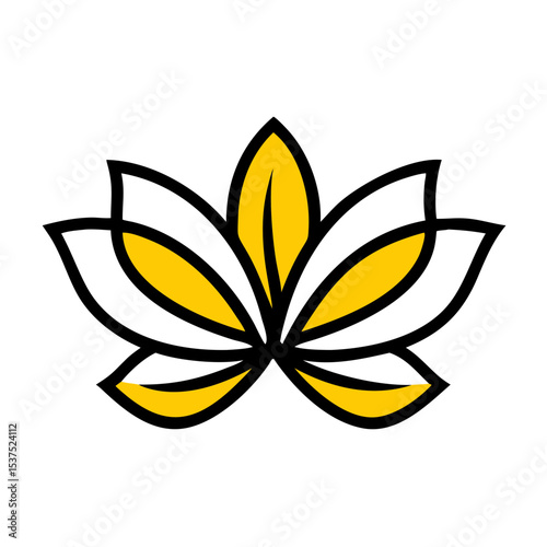 Petal lined symmetrical shape icon on transparent background for web and graphic design for Web and Graphic design
