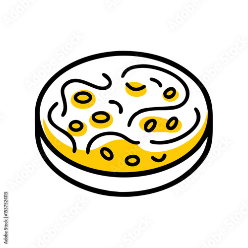 Petri dish with growing colonies on transparent background for web and graphic design for Web and Graphic design