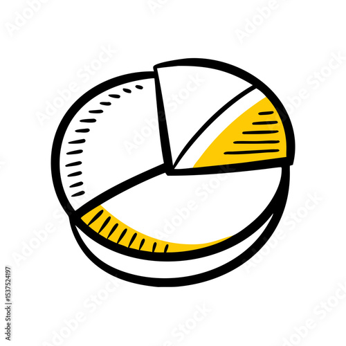 Pie chart icon on transparent background for web and graphic design for Web and Graphic design