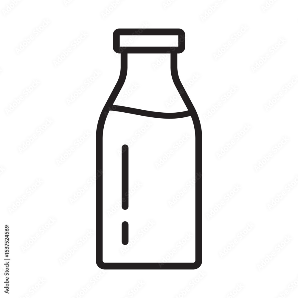 Bottle line icon. Milk bottle icon. Milk jar icon. Bottle line icon. Milk bottle icon. Milk jar icon.
