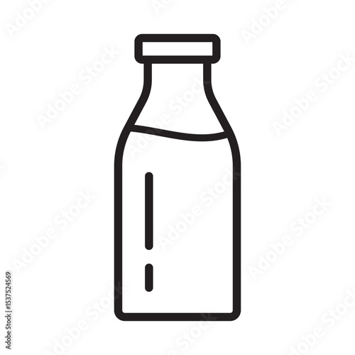 Bottle line icon. Milk bottle icon. Milk jar icon.