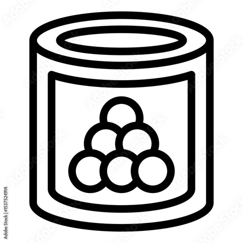 caviar can outline icon showing delicacy for luxury seafood theme