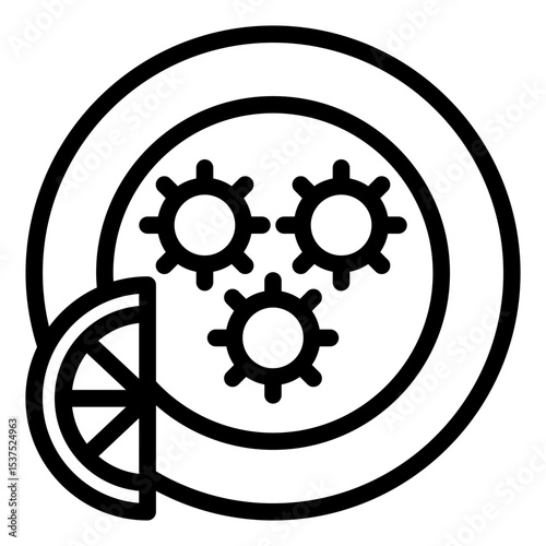 sea urchin outline icon for seafood cuisine and marine theme