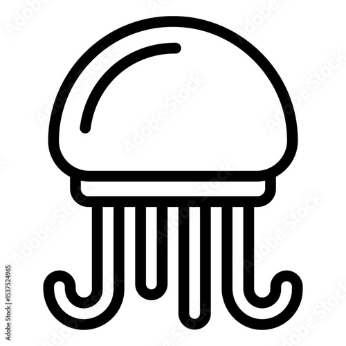 jellyfish outline icon for seafood graphic and marine concept