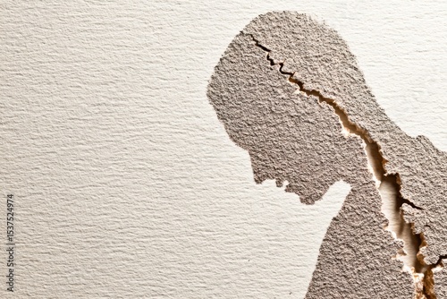 Silhouette of Silent Burnout Conveying Fragility and Inner Struggle in a Minimalistic Design