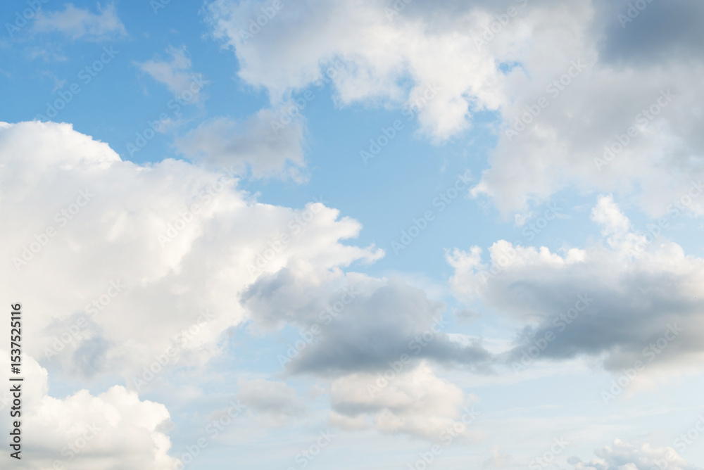 Fototapeta premium Soft white clouds in blue sky background