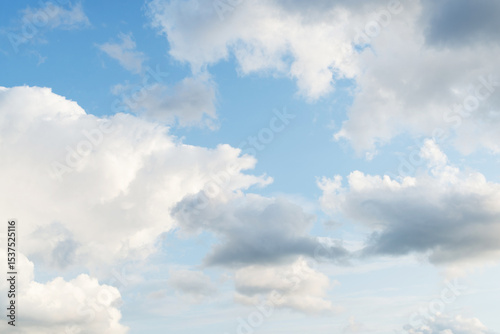 Soft white clouds in blue sky background