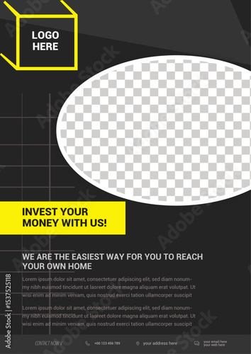 Business Investment Finance Template with Logo and Text