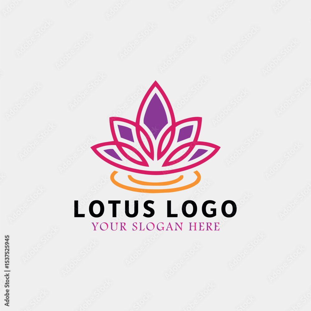 Obraz premium lotus health wellness yoga logo design vector