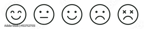 rating and feedback emoticons with happy, neutral, sad emojis | for customer reviews, surveys, and gauging user satisfaction