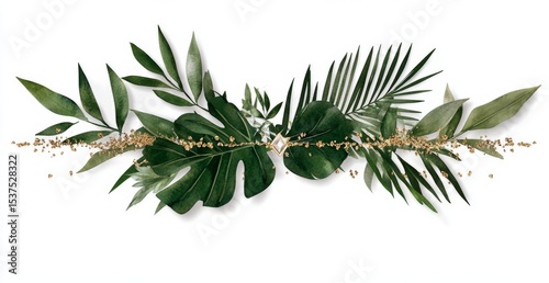 Green Foliage Arrangement With Gold Accents for a Natural and Elegant Decor