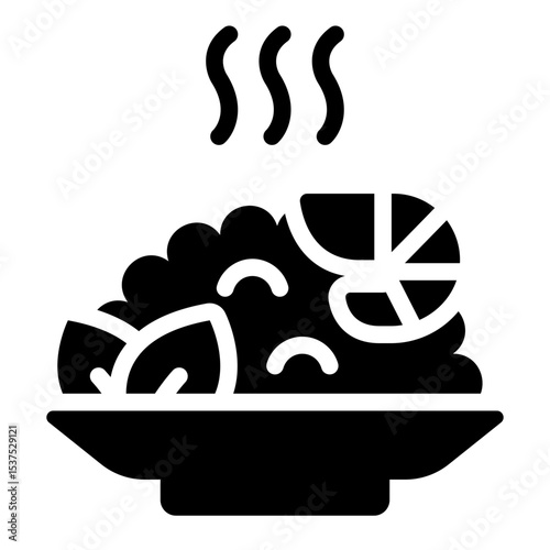 seafood fried rice glyph icon great for asian food or menu design