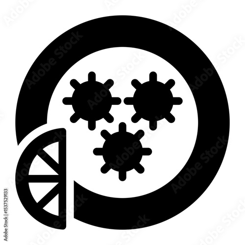 sea urchin glyph icon for seafood cuisine and marine theme