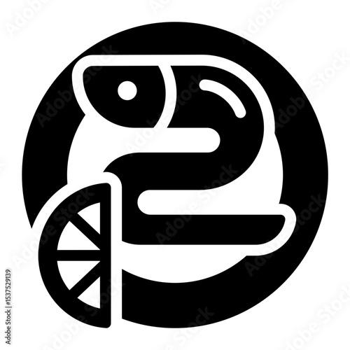 eel glyph icon representing seafood used in sushi or asian dishes