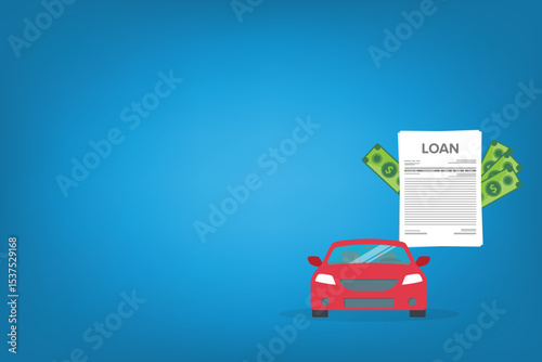Car bank credit. Finance management. Loan agreement. Money credit. Loan disbursement, quick loan service, easy credit.