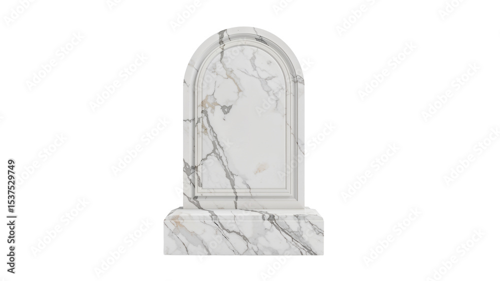 Fototapeta premium White Marble Tombstone, isolated on transparent background